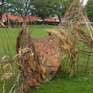 clay and fibre sculptures